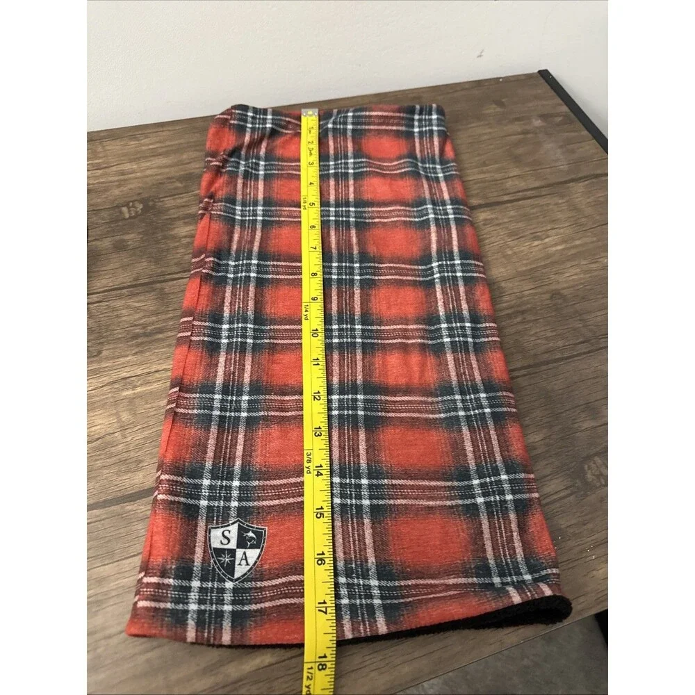 Salt Armour Co. Red Plaid Thermal Fleece Lined Face Mask Ski Buff Neckware